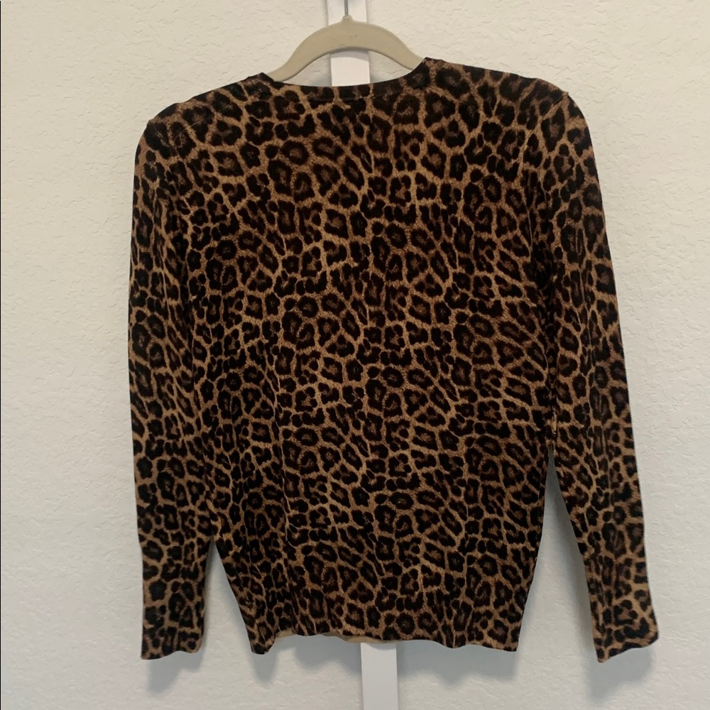 New with Tags Zara Leopard Print Lightweight Sweater Top Size XL - Picture 4 of 7